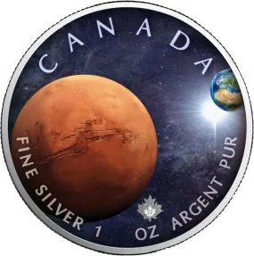 1 Unze Silber Maple Leaf Sonnensystem Mars 2022 (Auflage: 2.500)