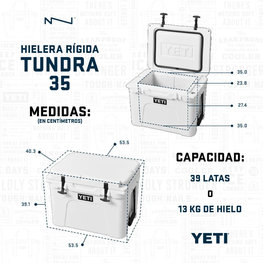 10035160000 HIELERA RIGIDA TUNDRA 35 CHARCOAL MARCA YETI