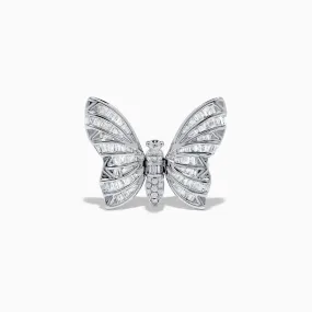 14K White Gold Diamond Butterfly Ring