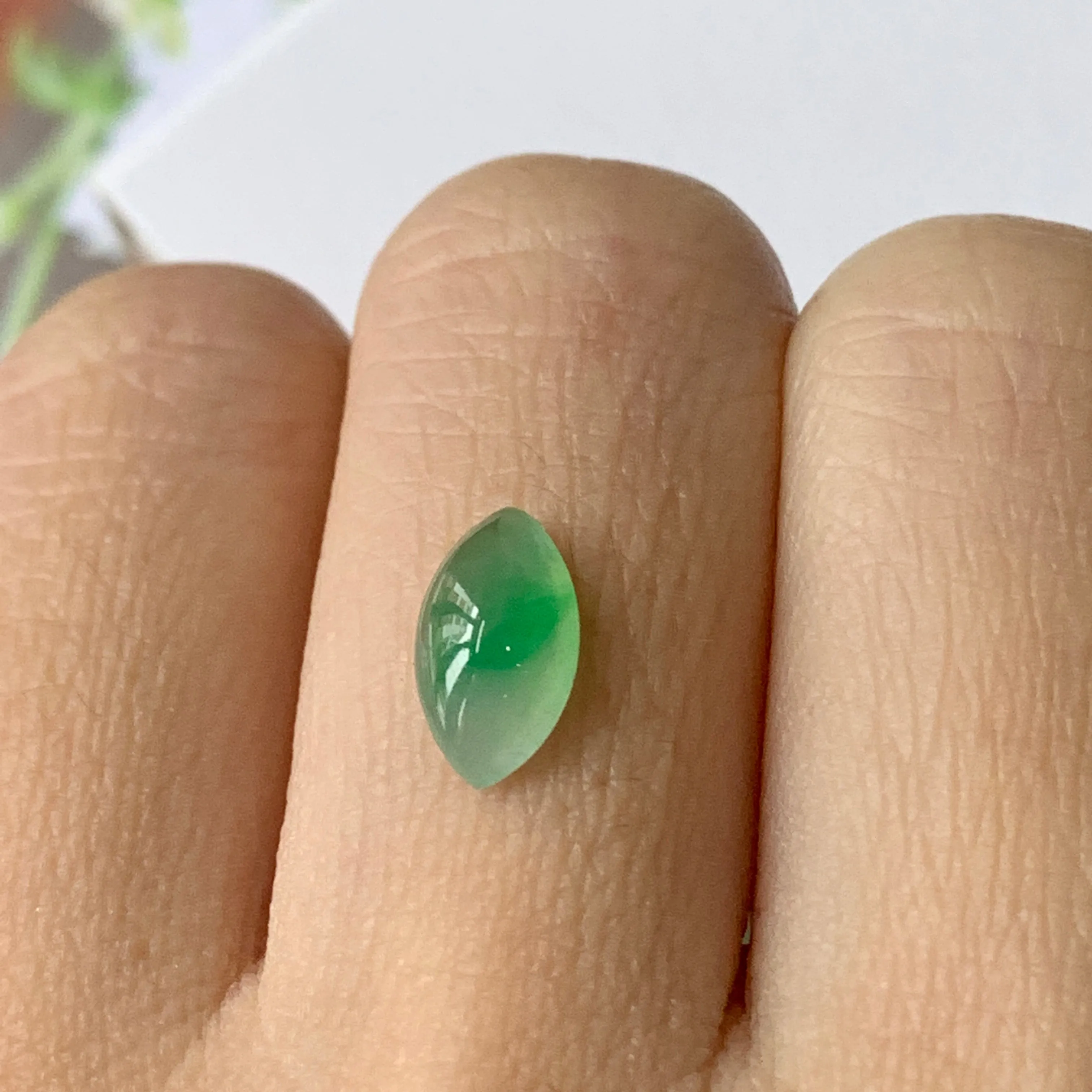 1.70cts A-Grade Natural Jadeite Navette Cabochon No.220558