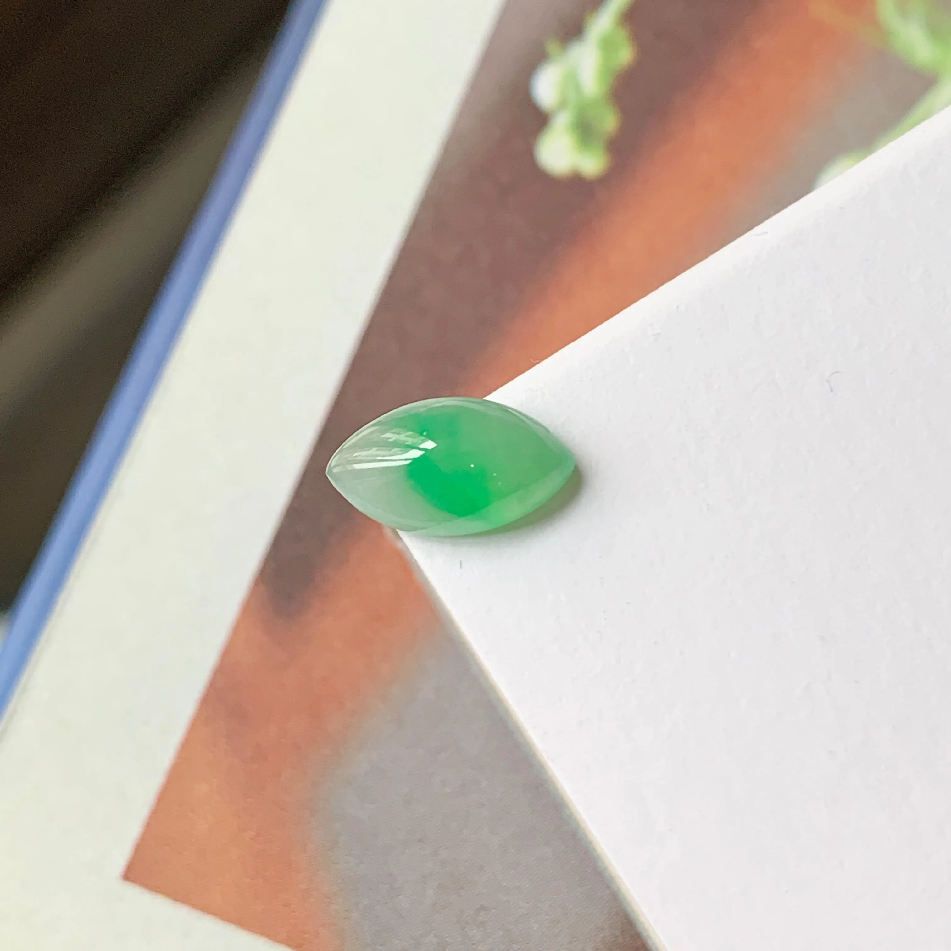 1.70cts A-Grade Natural Jadeite Navette Cabochon No.220558