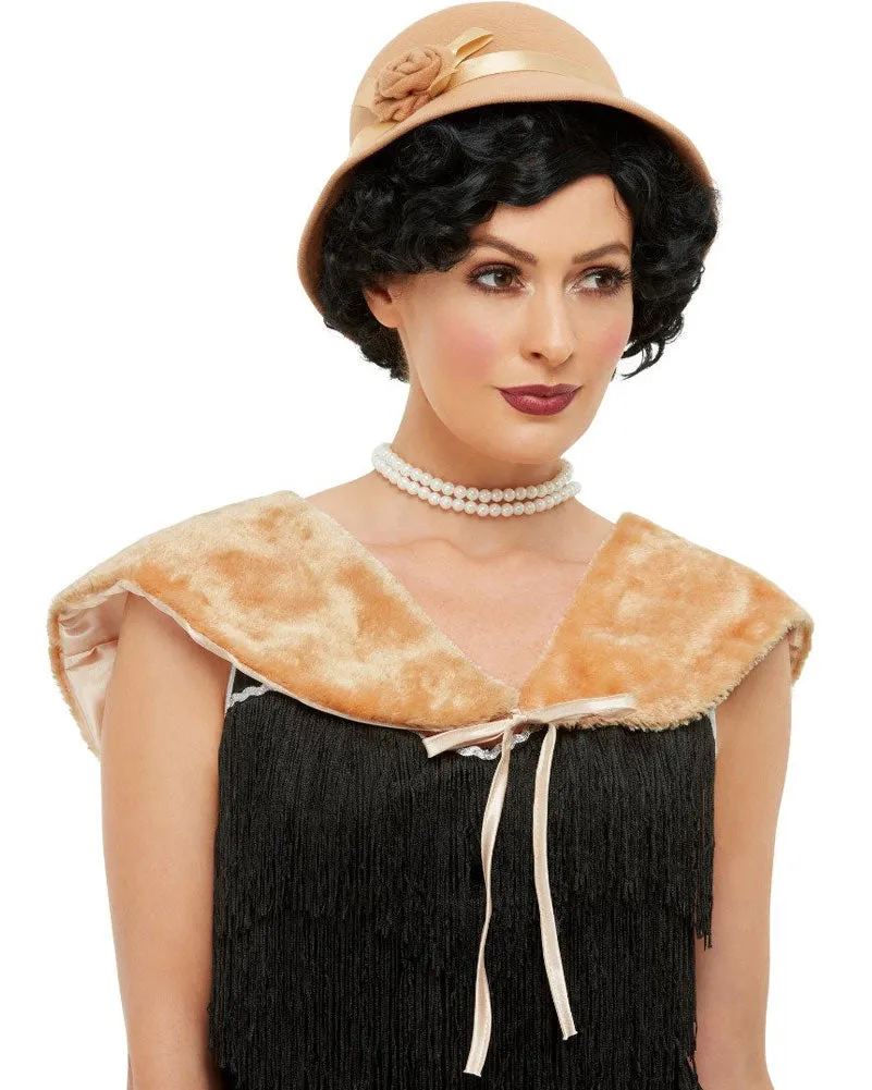 1920s Cream Hat and Stole Instant Accessory Set