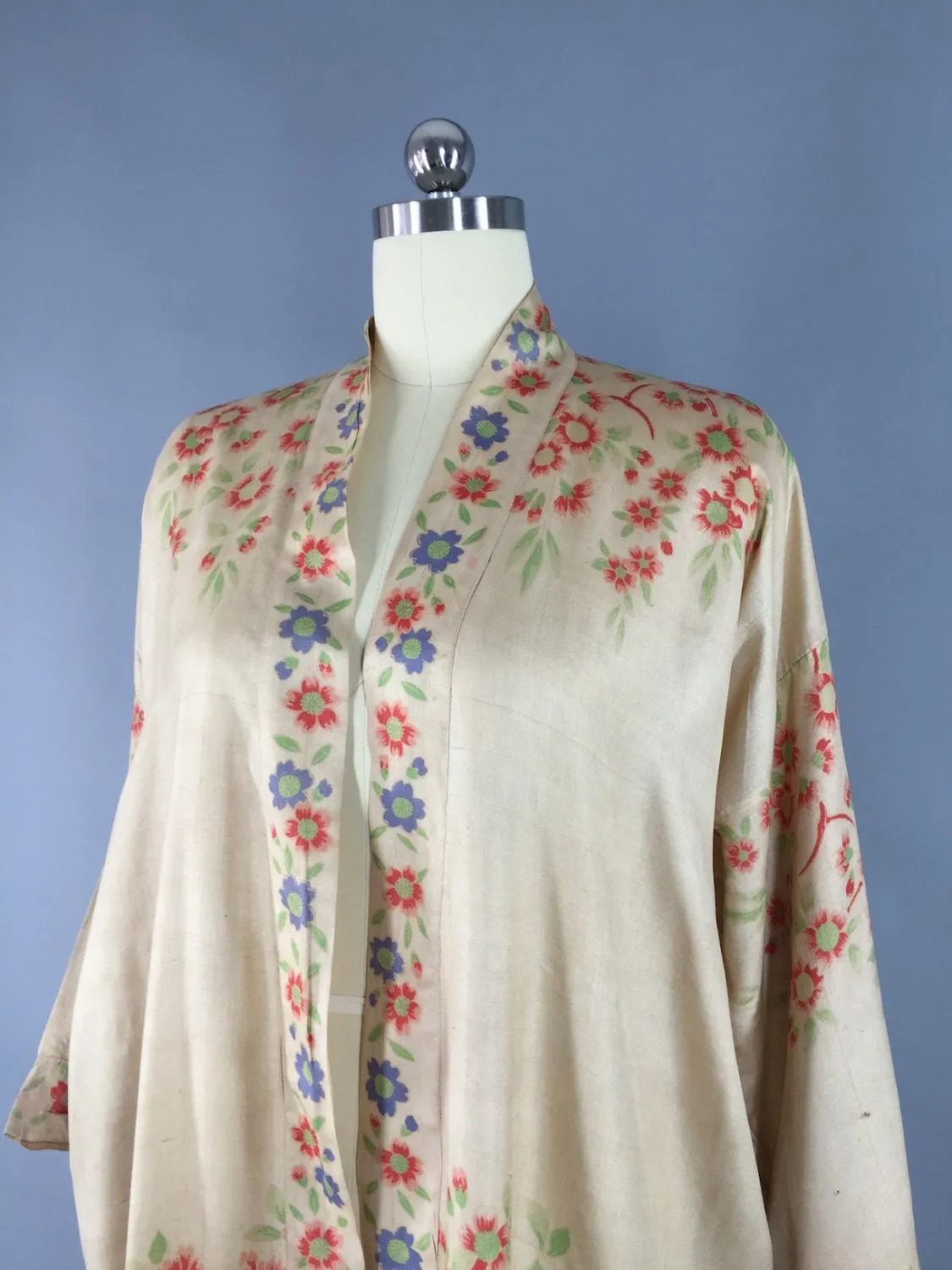 1920s Vintage Silk Kimono Robe / Art Deco 20s