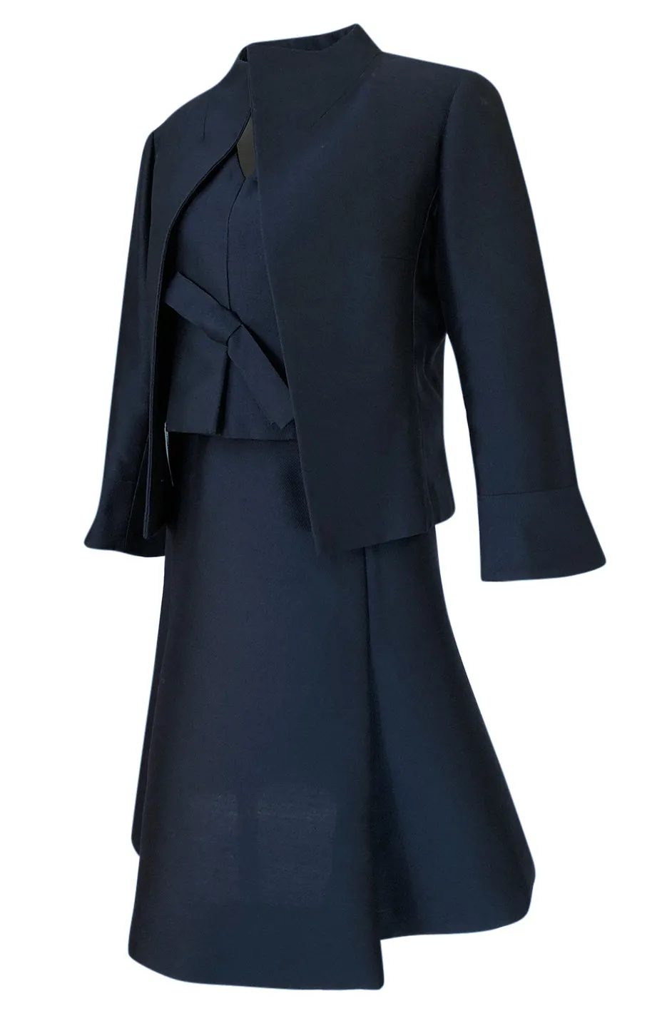 1950s Christian Dior Midnight Blue Demi-Couture 3 Piece Dress Suit