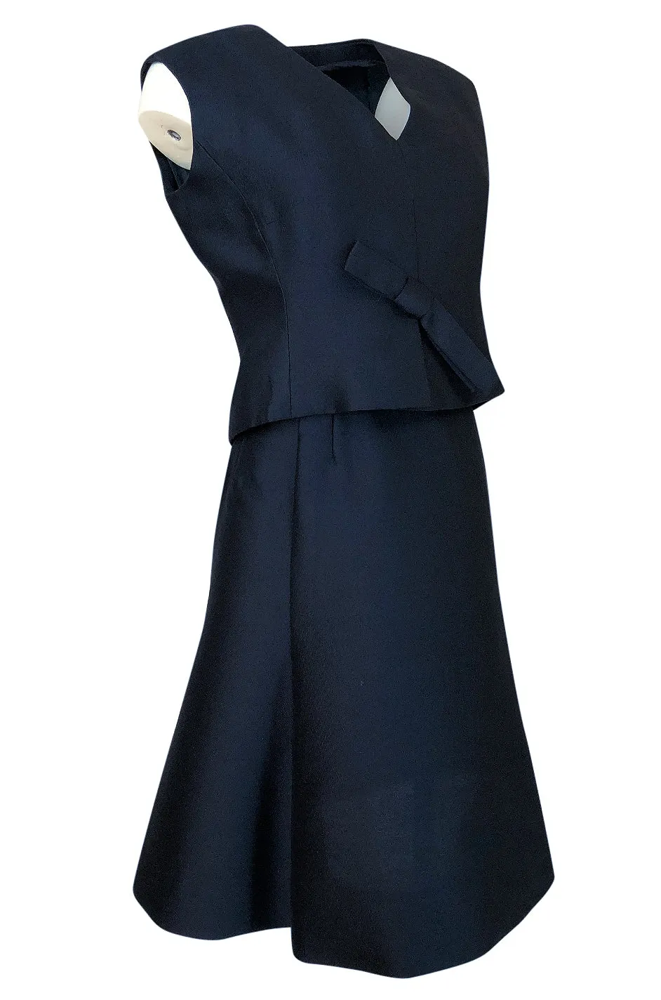 1950s Christian Dior Midnight Blue Demi-Couture 3 Piece Dress Suit