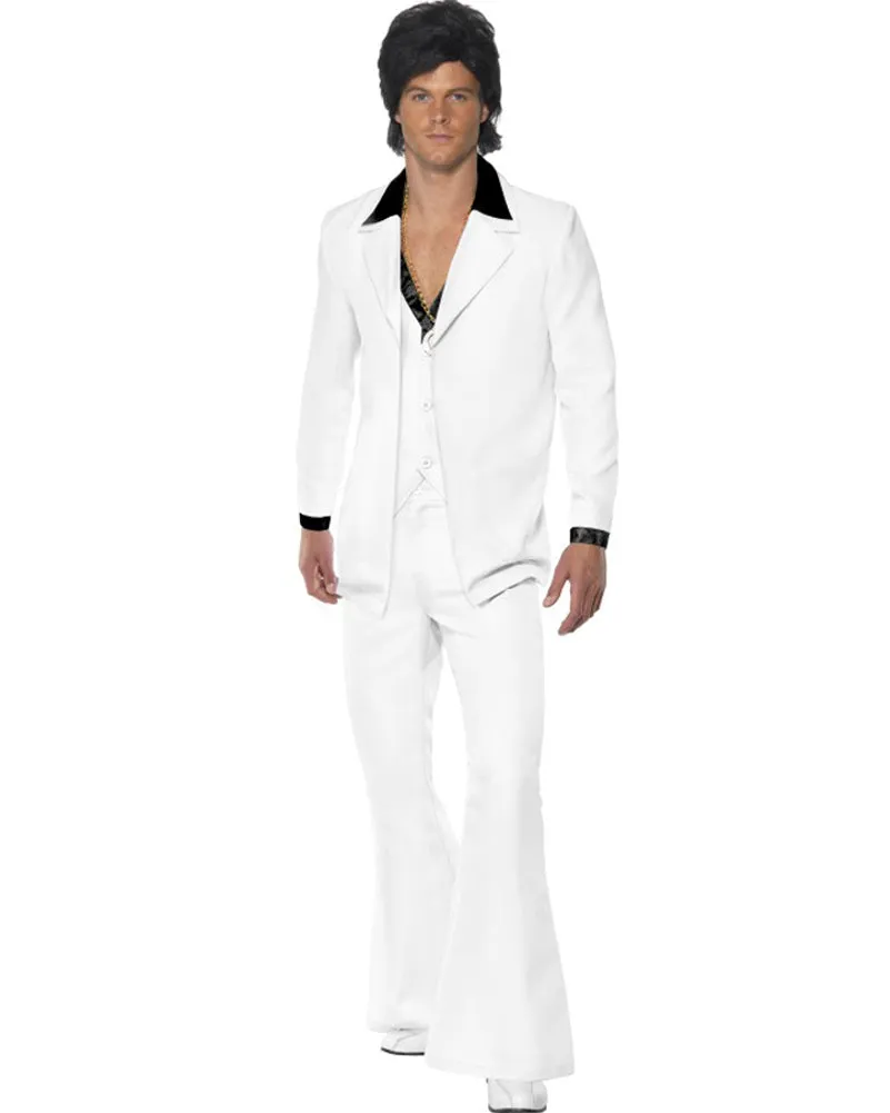 1970s White Disco Suit Mens Costume