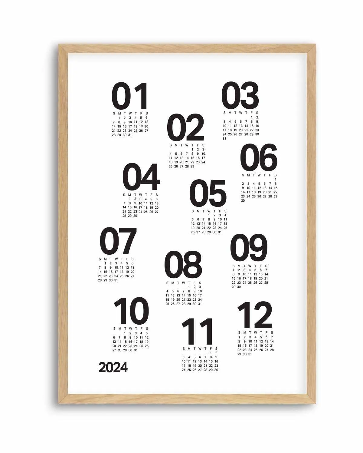 2024 Scatter Calendar B&W | Art Print