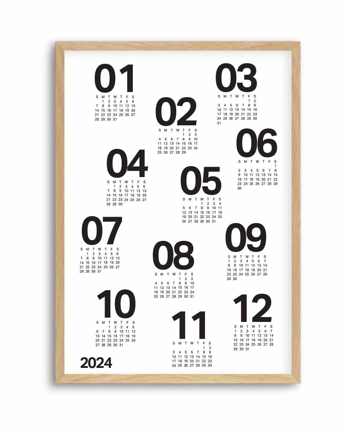 2024 Scatter Calendar B&W | Art Print