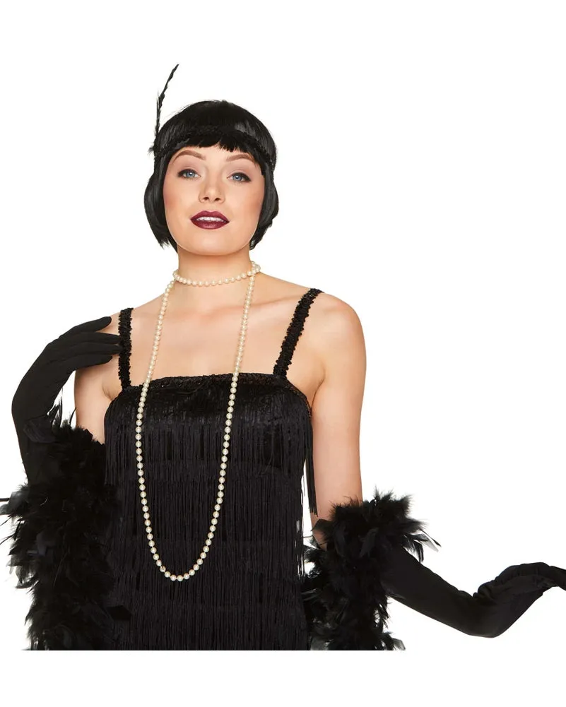 20s Black Flapper Dress Womens Costume