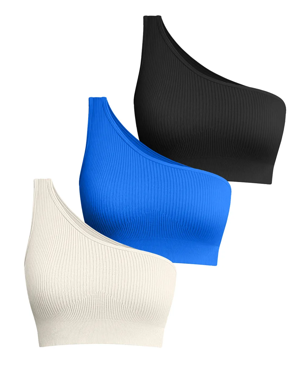 3 Pieces Ribbed  Seamless Sport Bra