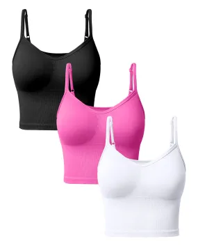 3 Pieces Shirts Yoga with  Bra Crop Tops