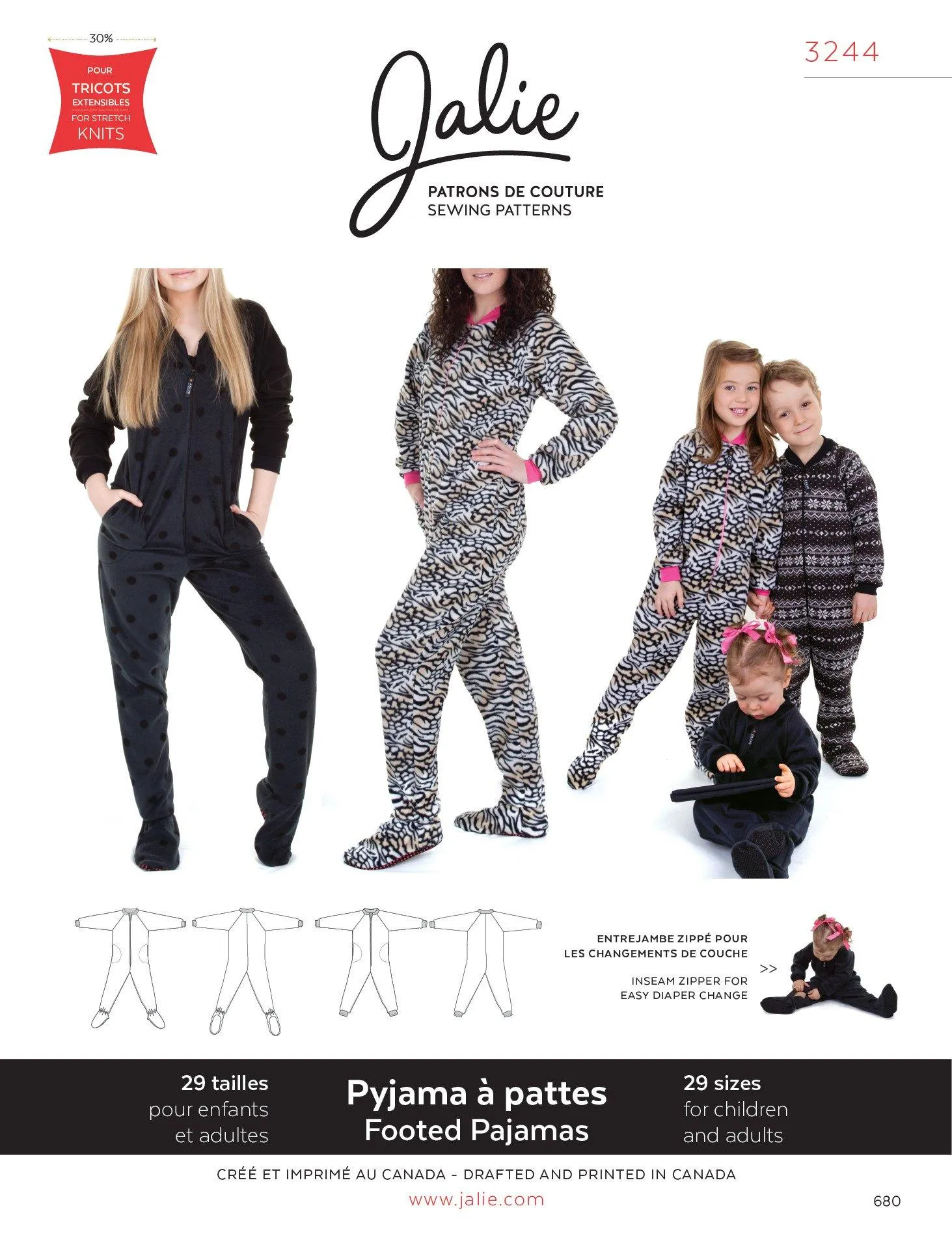 3244 // Footed pyjamas for men, women and children