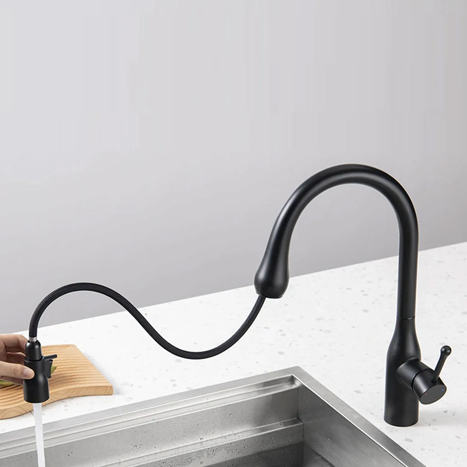 360° Rotatable Pull Out Kitchen Sink Tap