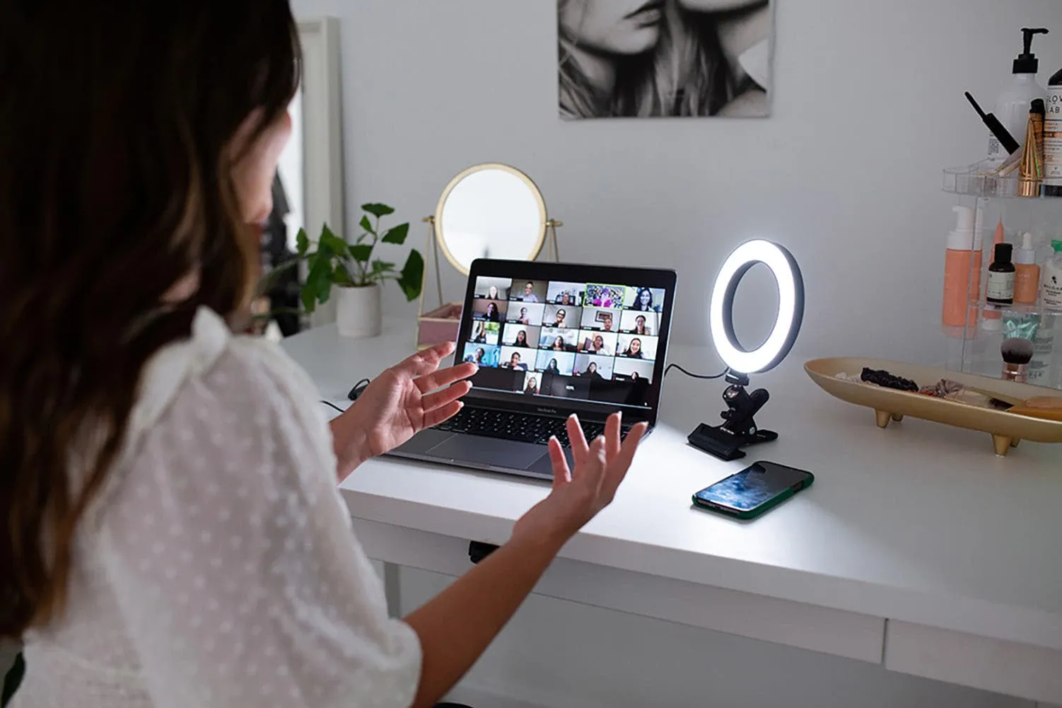 6" Ring Light Clip-On Desk LED - "Ruby"