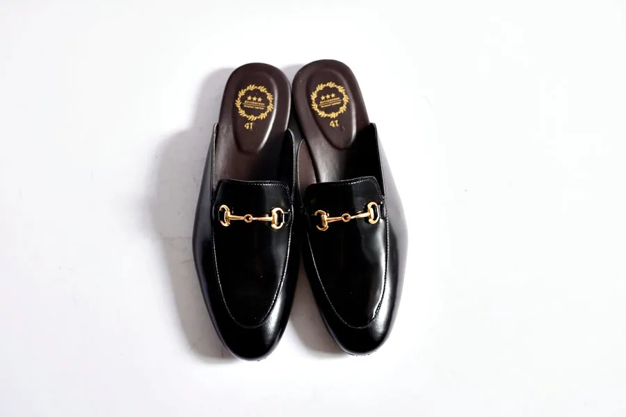 701 Horsebit Slipper Piano Black