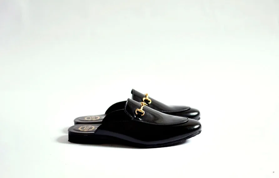 701 Horsebit Slipper Piano Black