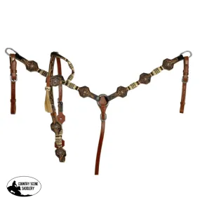 8078 Showman ® One Ear headstall and breast collar set