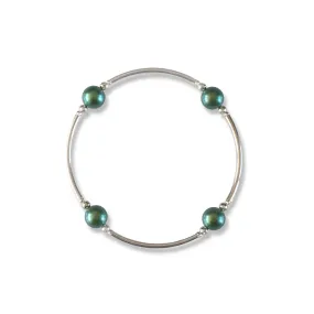 8mm Shimmer Green Pearl Blessing Bracelet