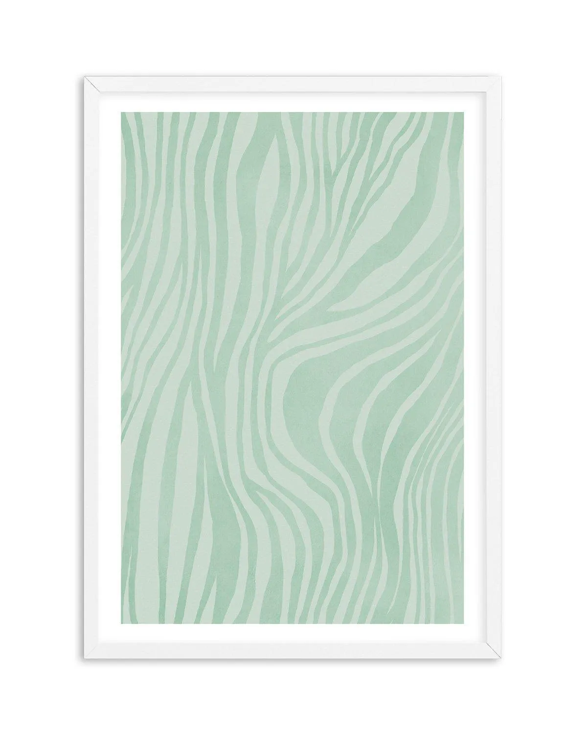 Abstract Green Lines Art Print