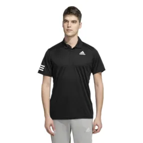 Adidas Men's 3-Stripes Club Polo Shirt (Black/White)