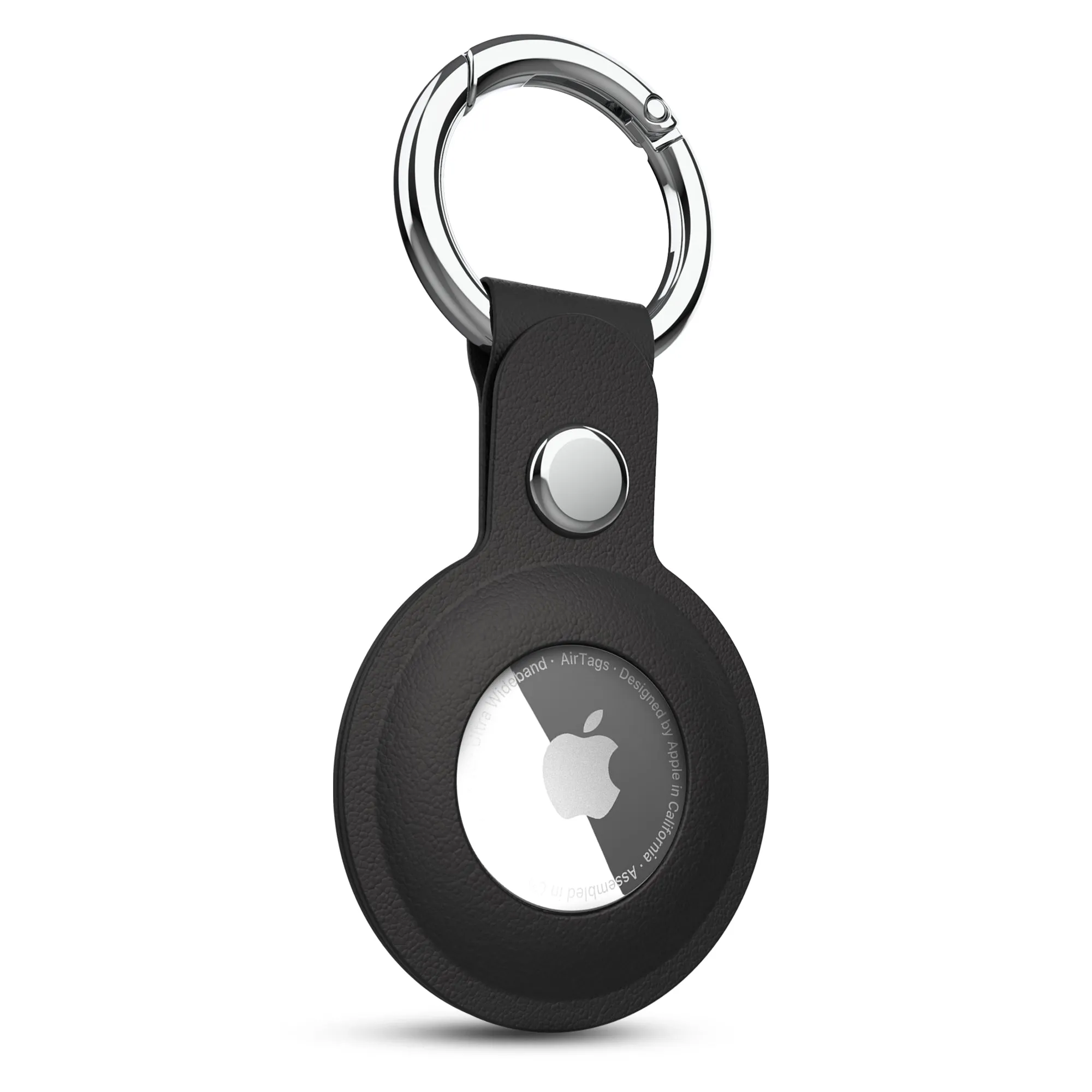 AirCover Vegan Leather Keyring for AirTag Black