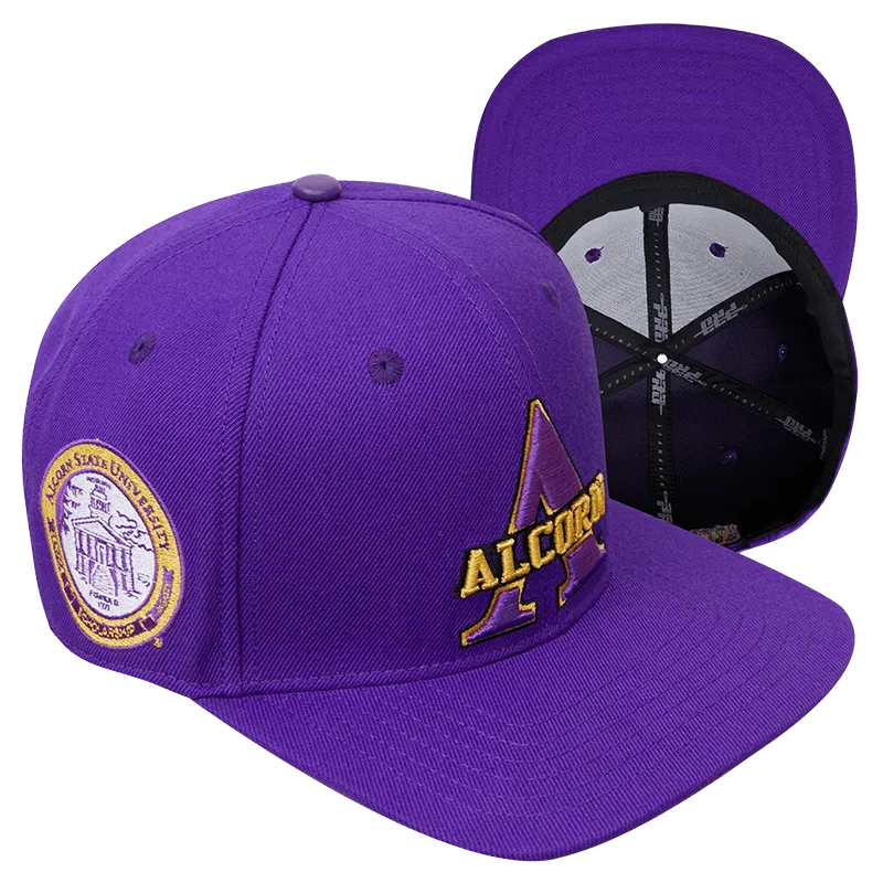 ALCORN STATE UNIVERSITY CLASSIC UNISEX WOOL SNAPBACK HAT (PURPLE)