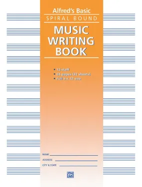 Alfred's 12 Stave Music Writing Book (9" x 12")