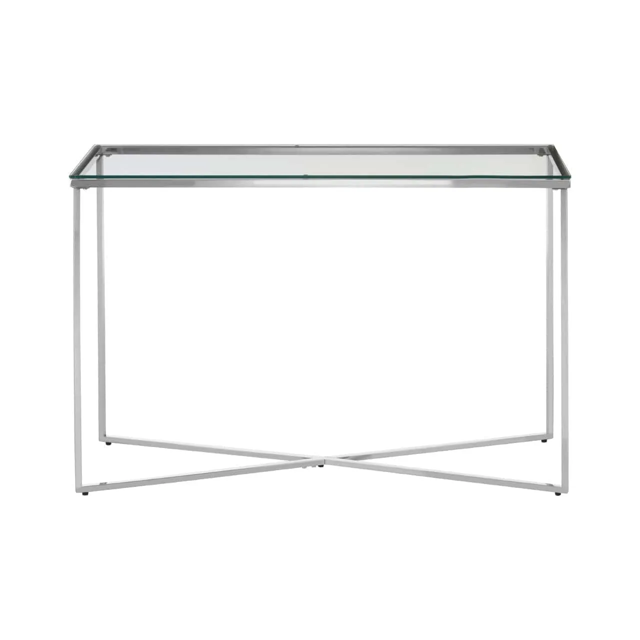 Allure Silver Cross Base Console Table