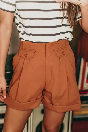 Amelia Bermuda Shorts in Rust - FINAL SALE