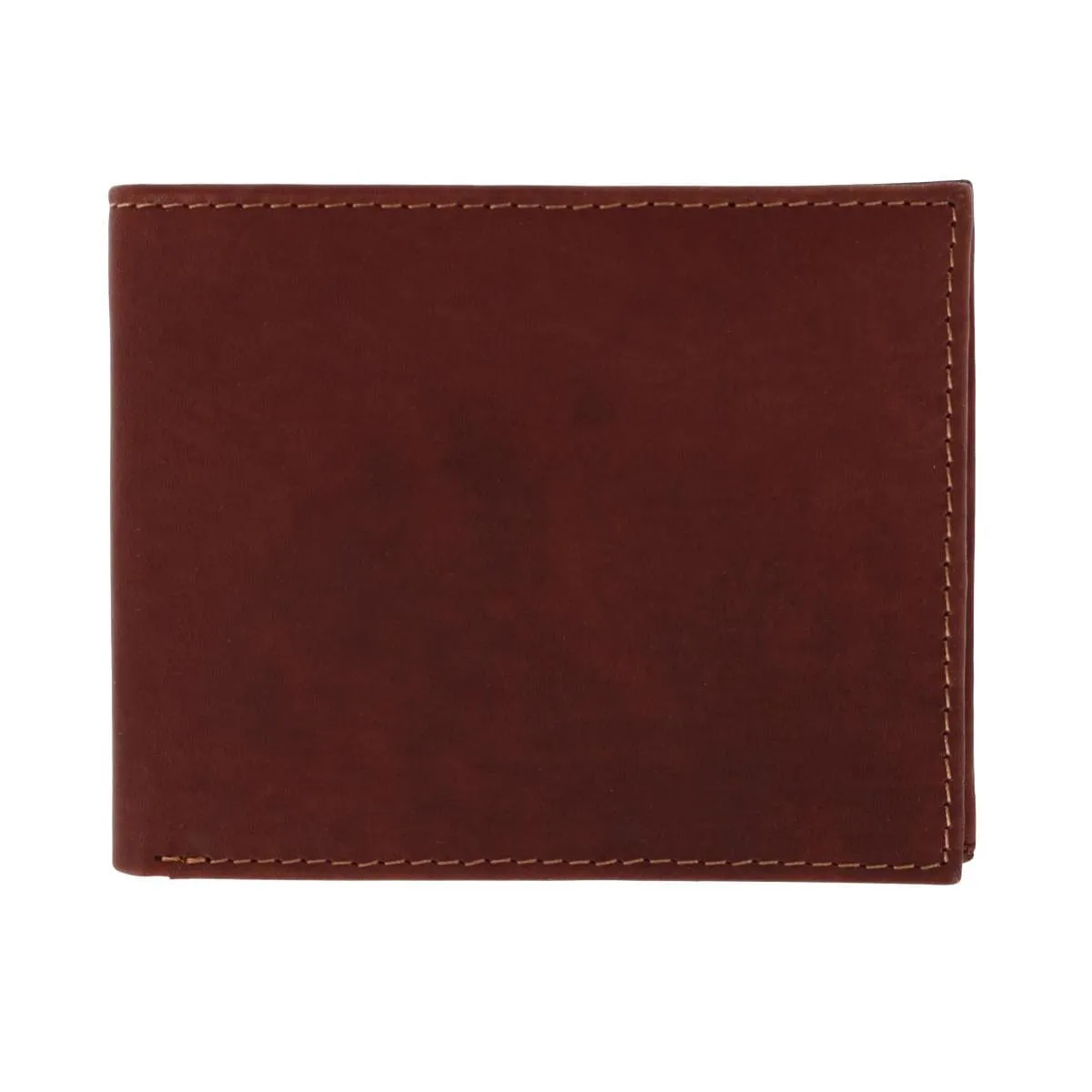 American Bison Men's Oil Pull Up Leather Slim Bifold Wallet