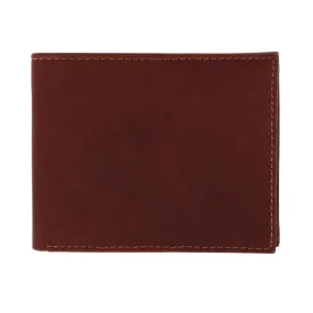 American Bison Men's Oil Pull Up Leather Slim Bifold Wallet