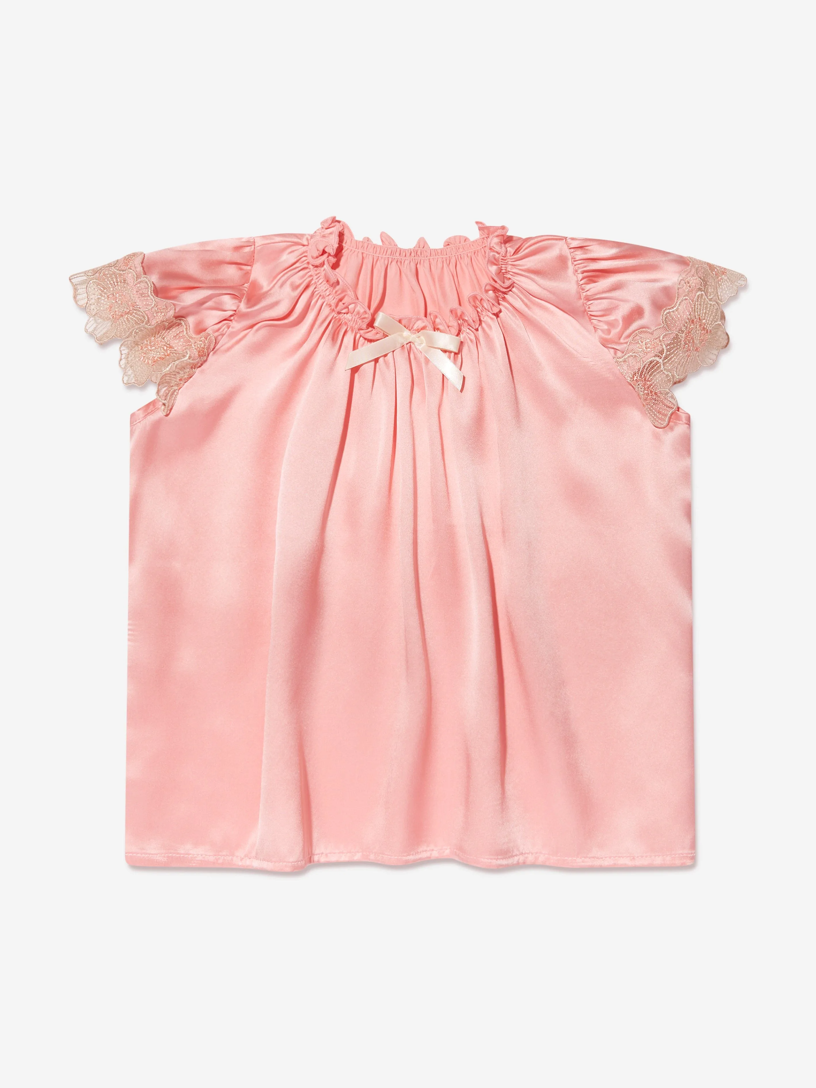 Amiki Children Girls Silk Angelina Pyjama Set in Pink