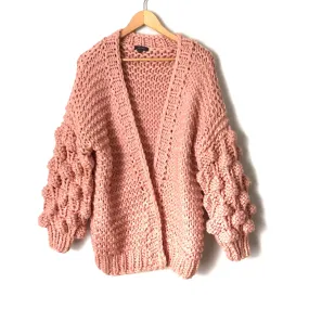 &Merci Hold Your Attention Pom Pom Sleeve Knit Cardigan- Size S