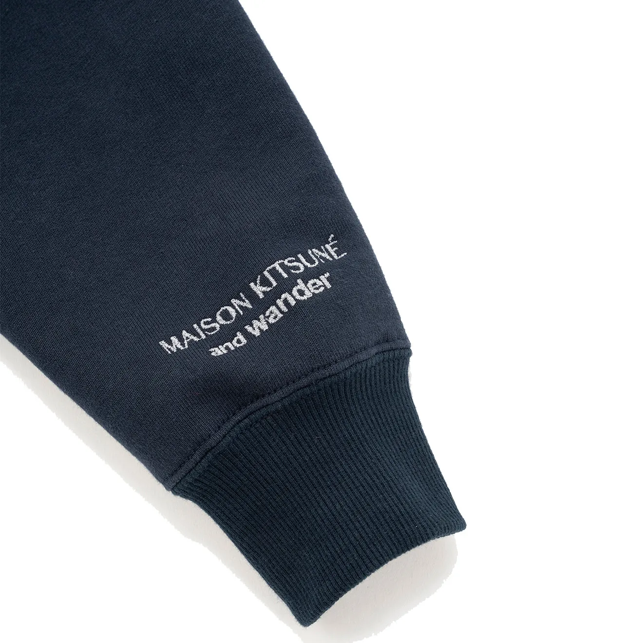 And Wander x Maison Kitsune Cotton Sweatshirt Navy