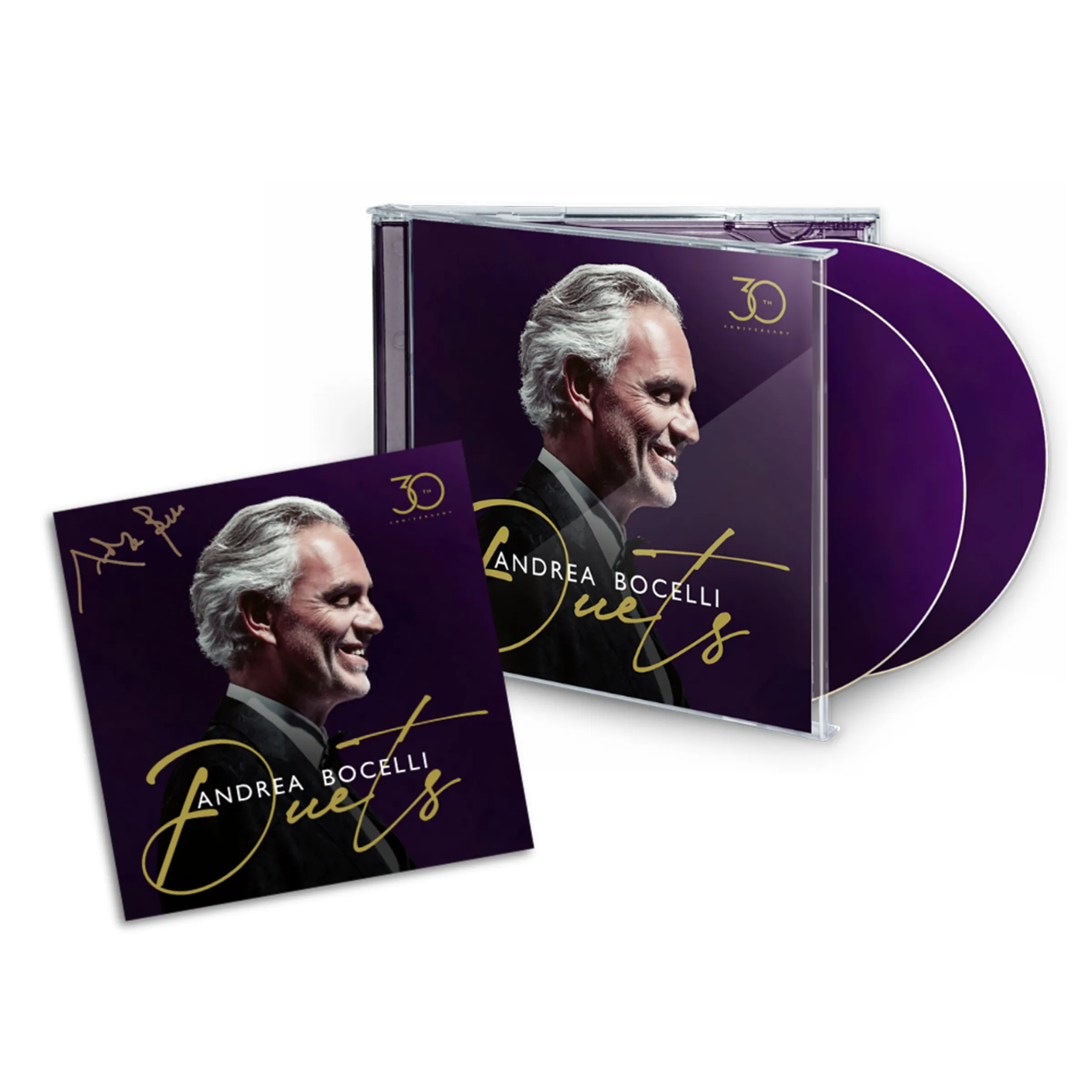 Andrea Bocelli - The Duets - 30th Anniversary - 2CD   carte dédicacée