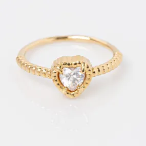 Anillo Corazon Cristal Talla 7