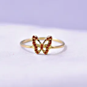 Anillo Mariposa Naranja Talla 6