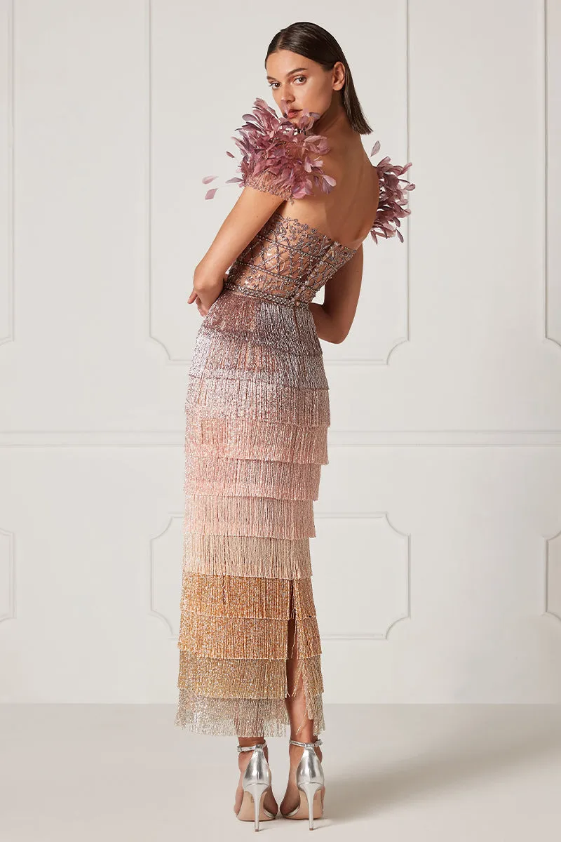 Aphrodite Tassel Graceful Midi Dress