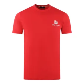 Aquascutum London Aldis Brand Logo On Chest Red T-Shirt