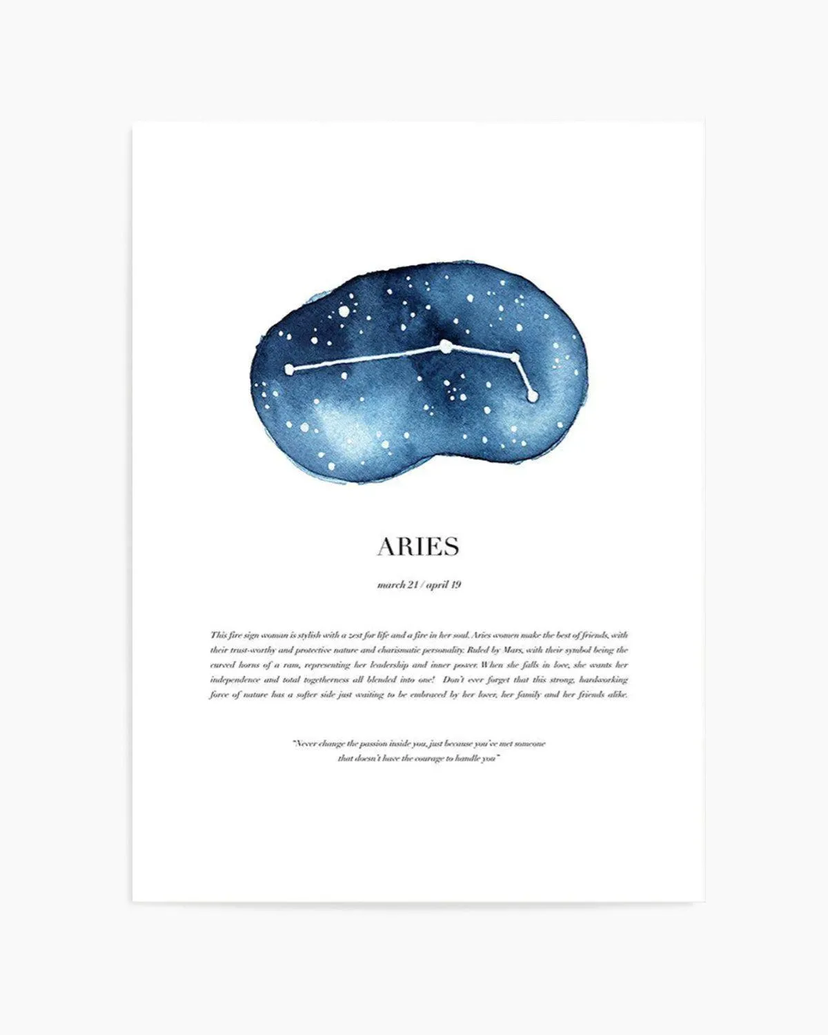 Aries | Watercolour Zodiac Art Print