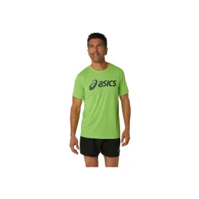 ASICS Men's Silver Short Sleeve Top (Electric Lime/French Blue )