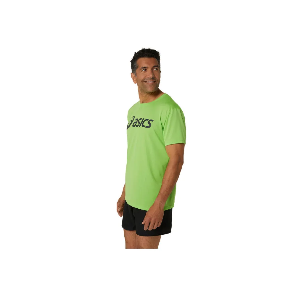 ASICS Men's Silver Short Sleeve Top (Electric Lime/French Blue )