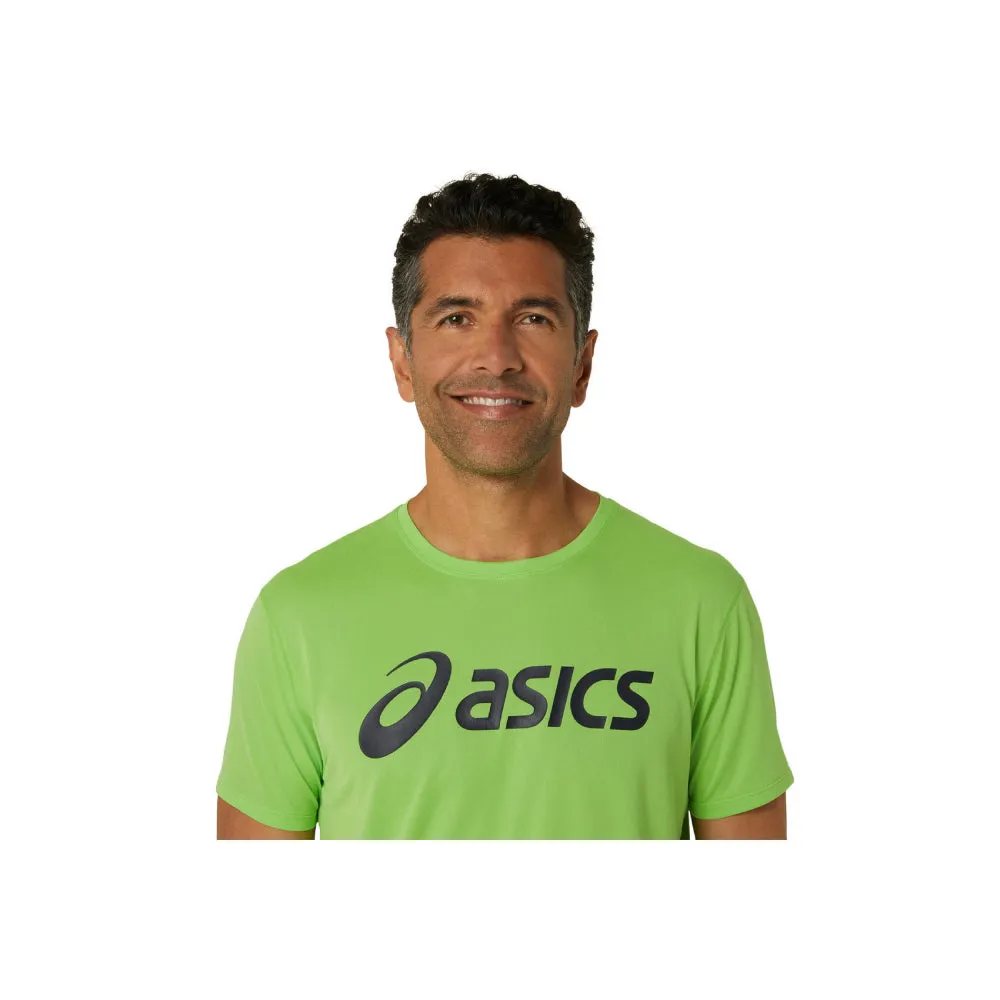 ASICS Men's Silver Short Sleeve Top (Electric Lime/French Blue )