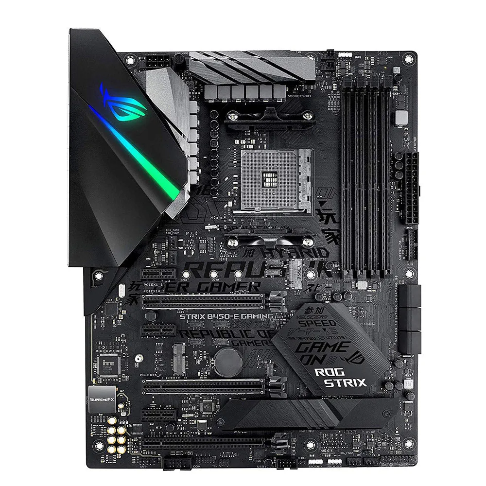 ASUS ROG STRIX B450-E AMD AM4 ATX Gaming Motherboard with Dual PCIe M.2 and AMD StoreMI