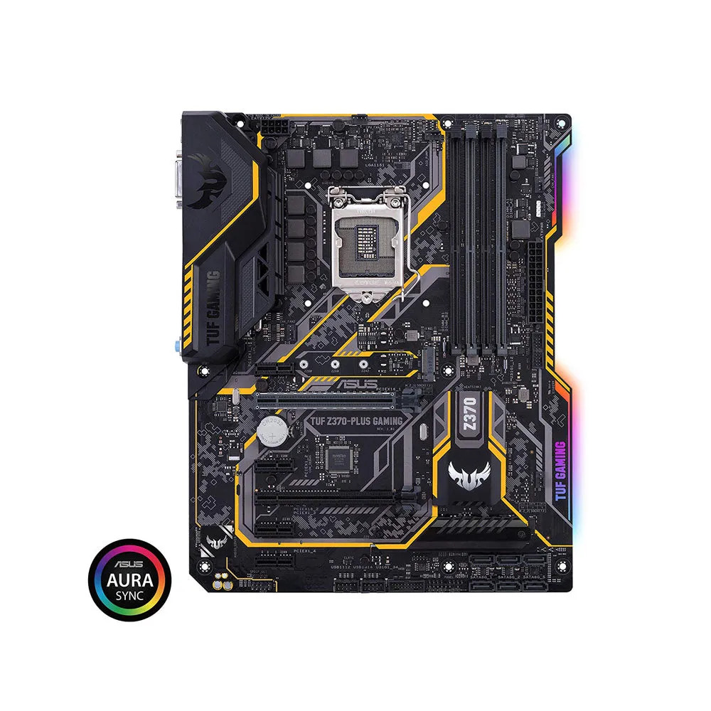 Asus TUF Z370 Plus Intel LGA 1151 ATX gaming motherboard with Aura Sync RGB