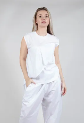 Asymmetric Cut Top in White