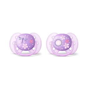 AVENT  Pacifier 2pk Ultra Soft 6-18m , Safe, Confortable Fit For Babies Mouth, Massages Gums While Provinding Comfort - SCF227