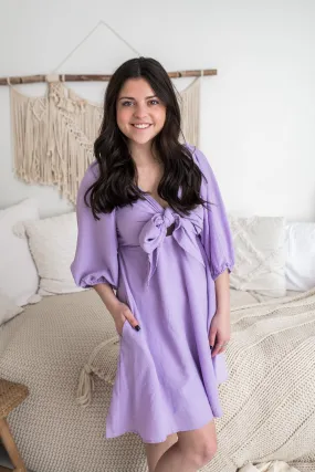 Bailey Lavender Front Bow Dress