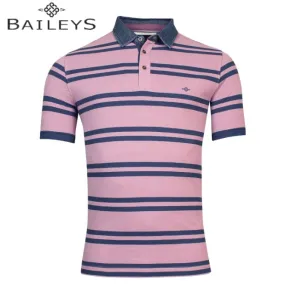 Baileys Denim Collar Pink & Navy Polo Pink