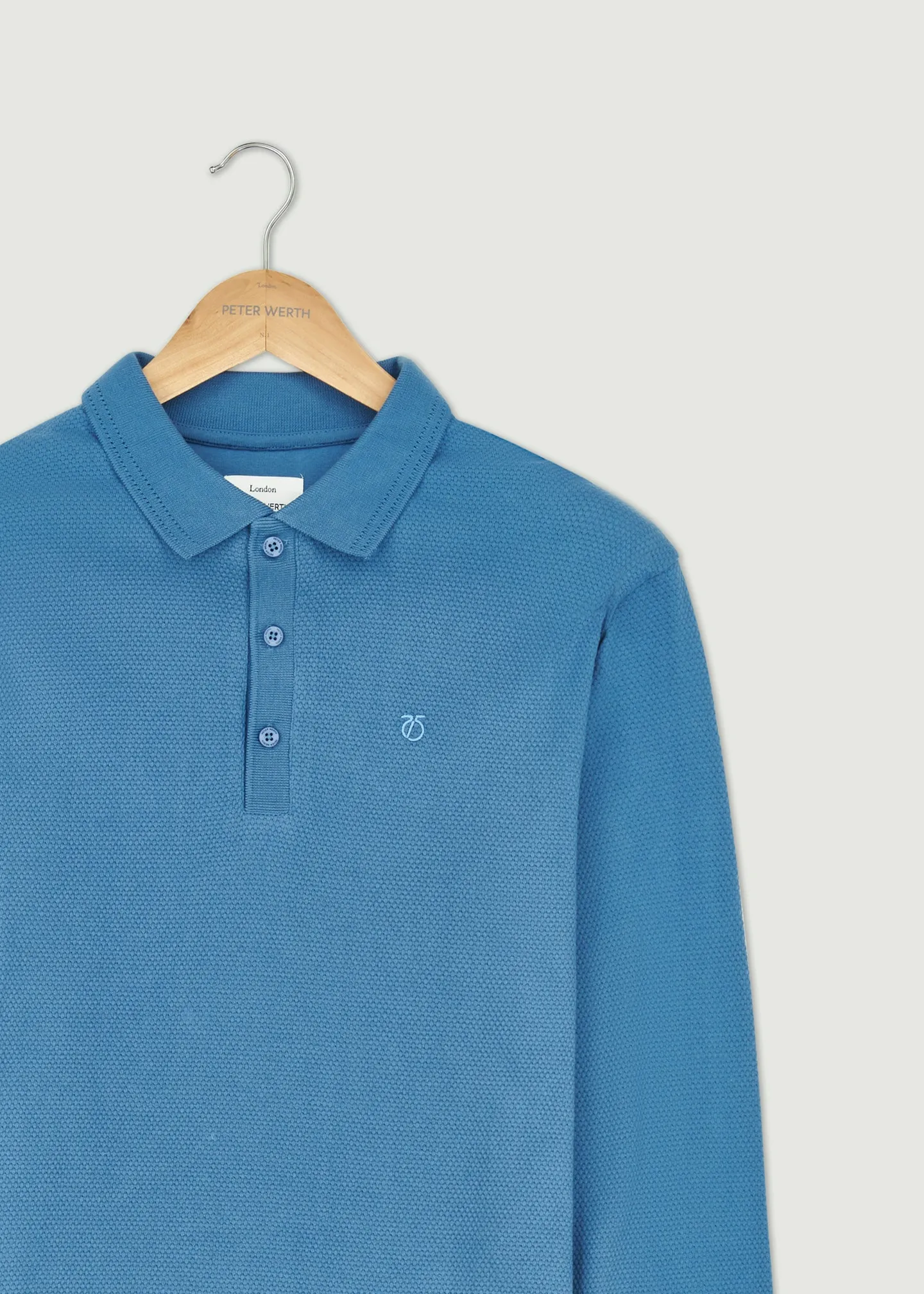 Barone Long Sleeve Polo - Blue